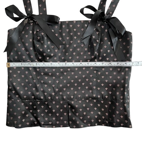 Vintage Mario Balthazar Womens Satin Whimsygoth Coquette‎ Bustier Top Black 12 - Picture 11 of 12